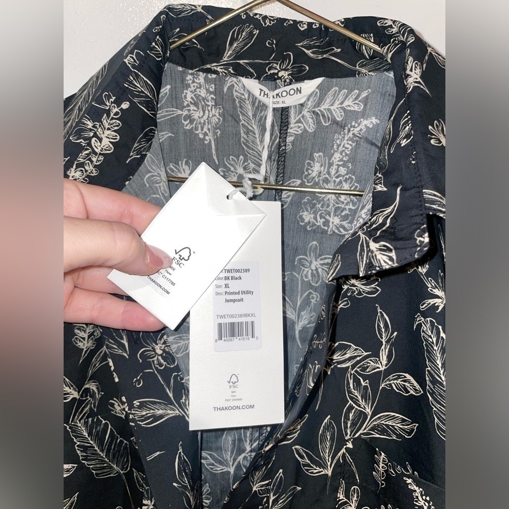New! Thakoon Botanical Printed Cotton & Silk Utility Jumpsuit Size XL NWT! ✨ - Picture 10 of 14